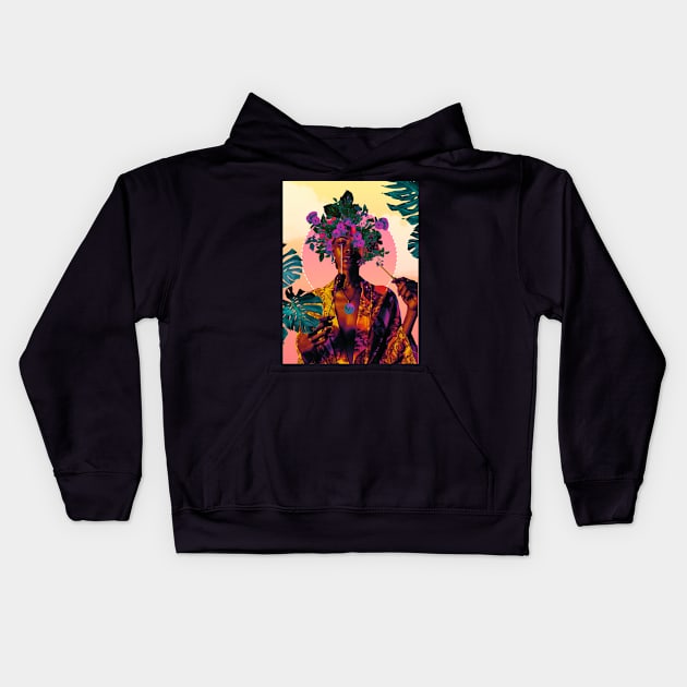 Flower Goddess Kids Hoodie by creativepowerr